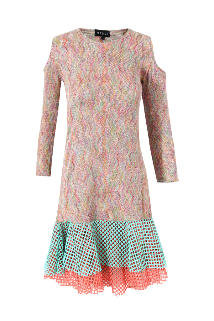 Cold Cut- Dress Dress MAMZI Small Multicolor pink base 
