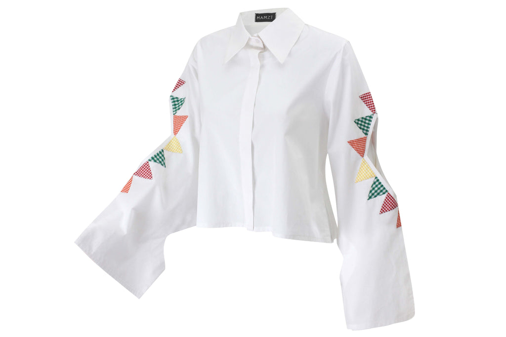 Triangular Sleeves Shirt MAMZI one size White 