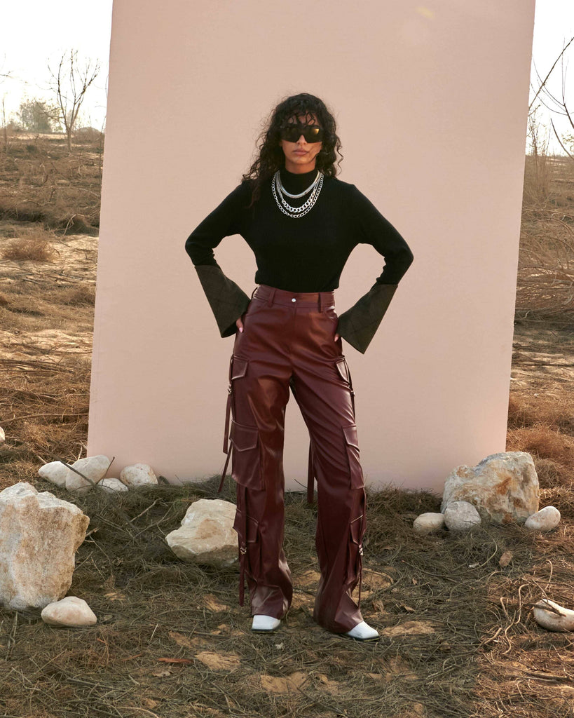 Cargo Leather Pants Pants mamzi 