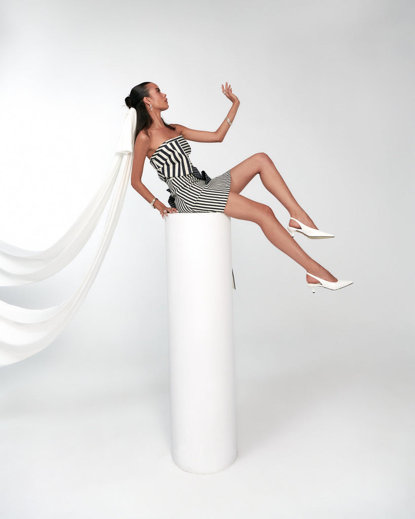 Striped Bow Top Top mamzi 