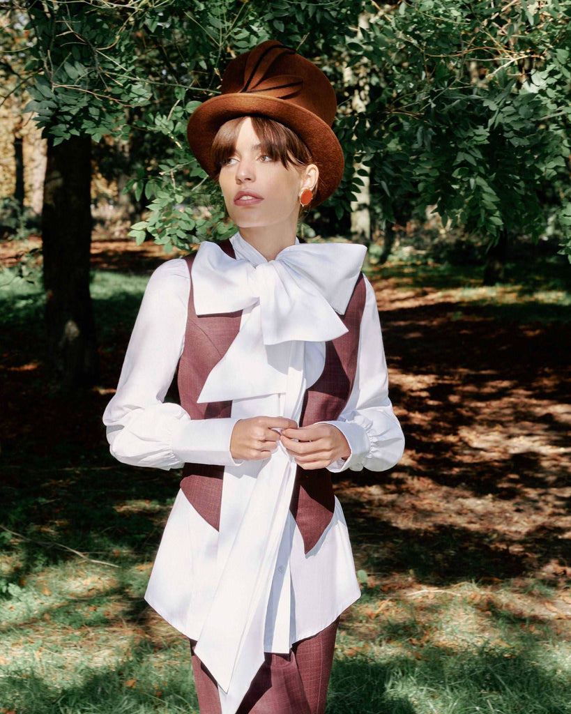 Double bow tie shirt dress Shirt MAMZI 