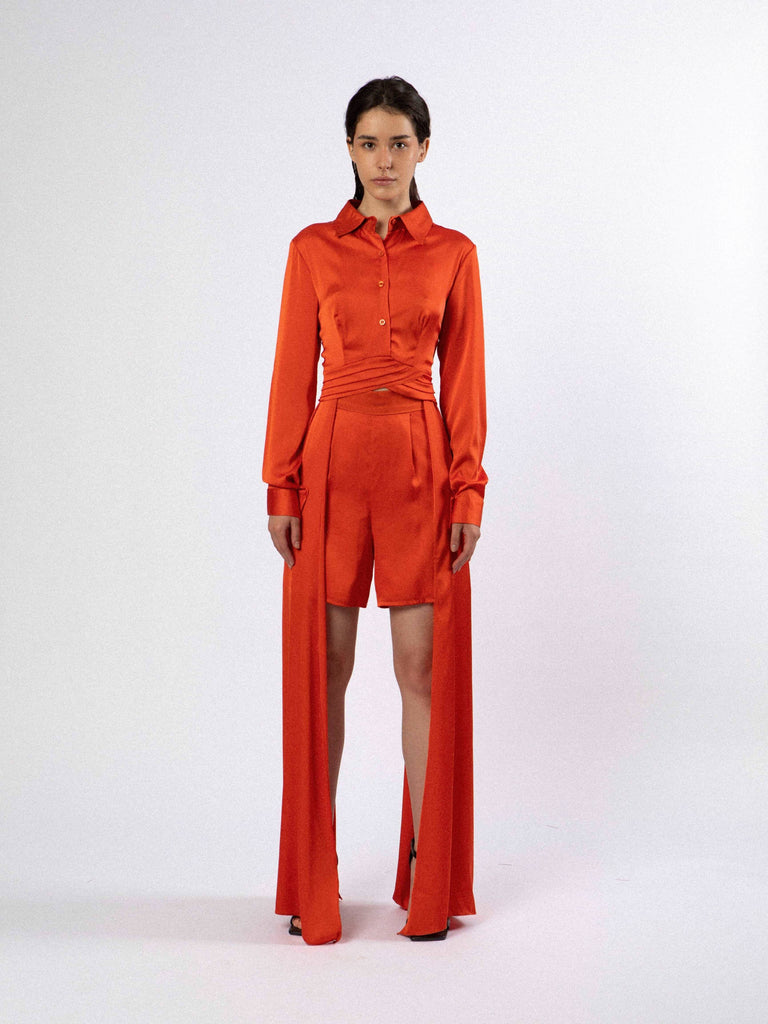 Long Sides Silk Top Top MAMZI 