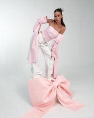 كورسيه مفتوح من الكتف مع فيونكة