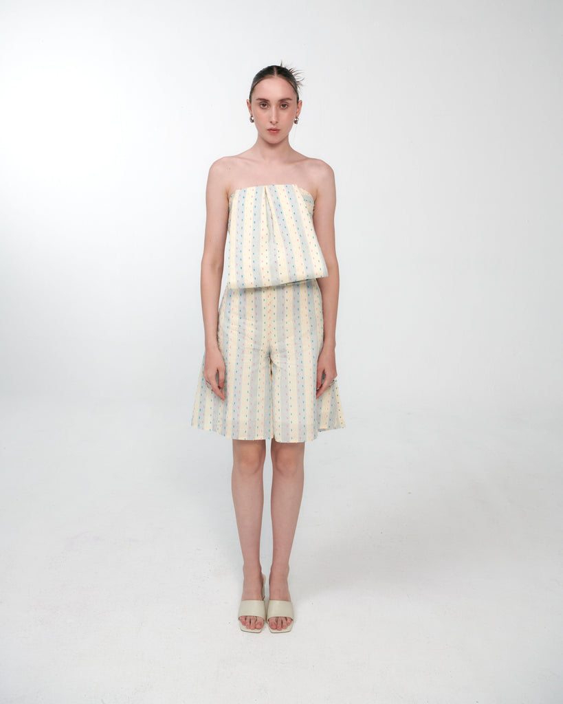 Embroidered Striped Bow Top mamzi 