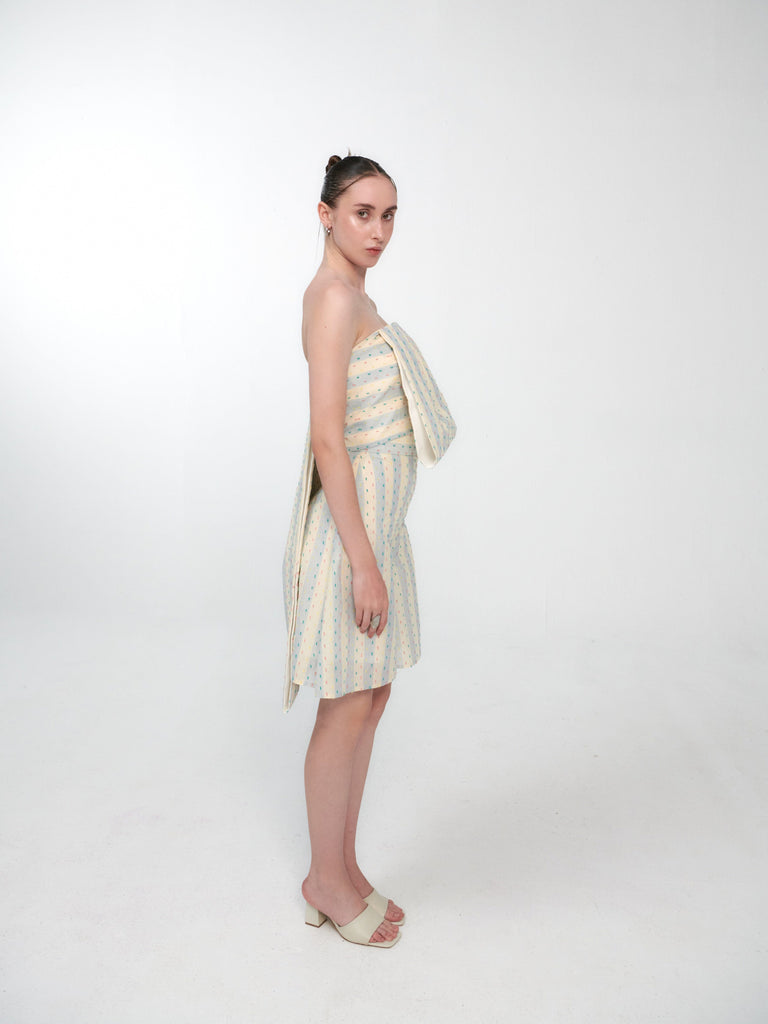 Embroidered Striped Bow Top mamzi 