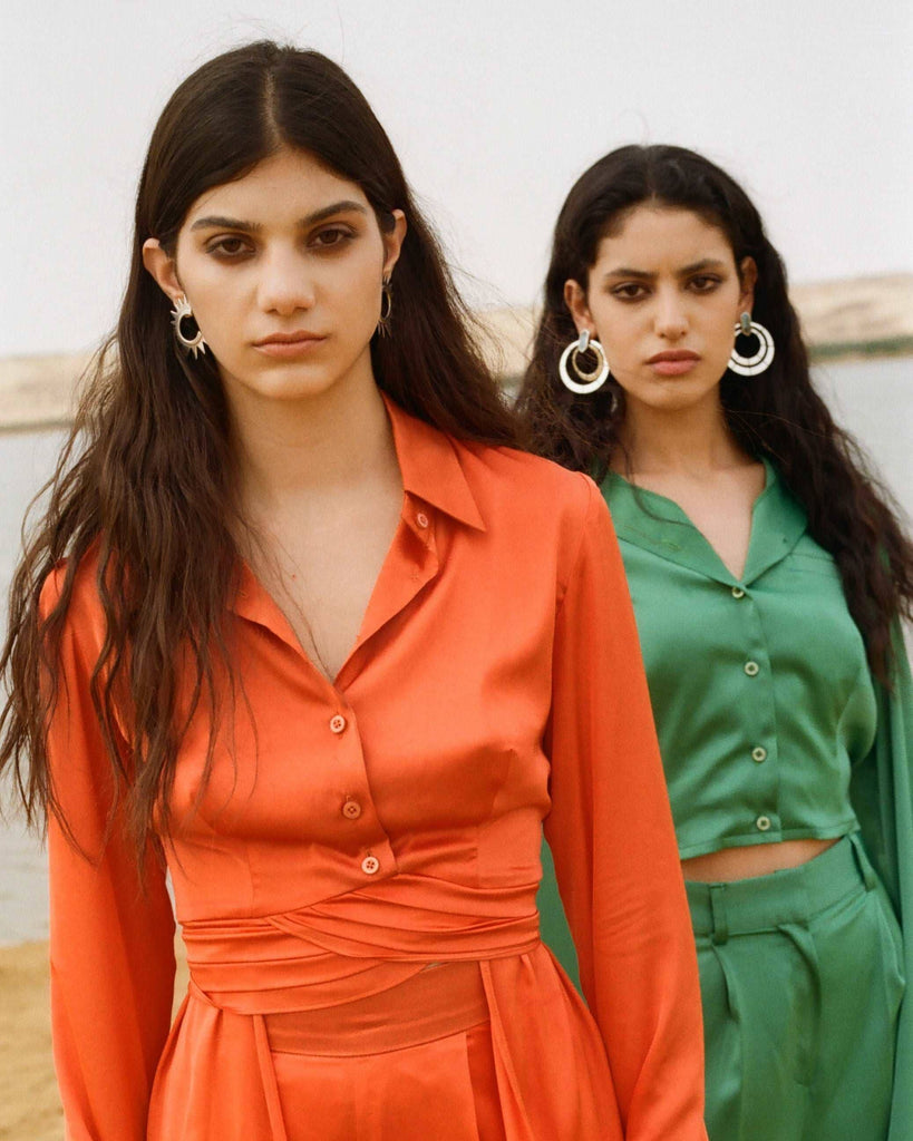 Long Sides Silk Top Top MAMZI 