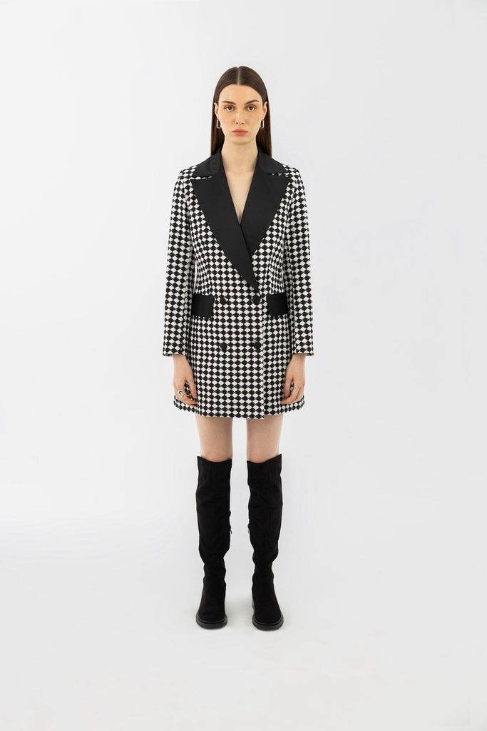 Black & White Blazer Dress Dress mamzi 