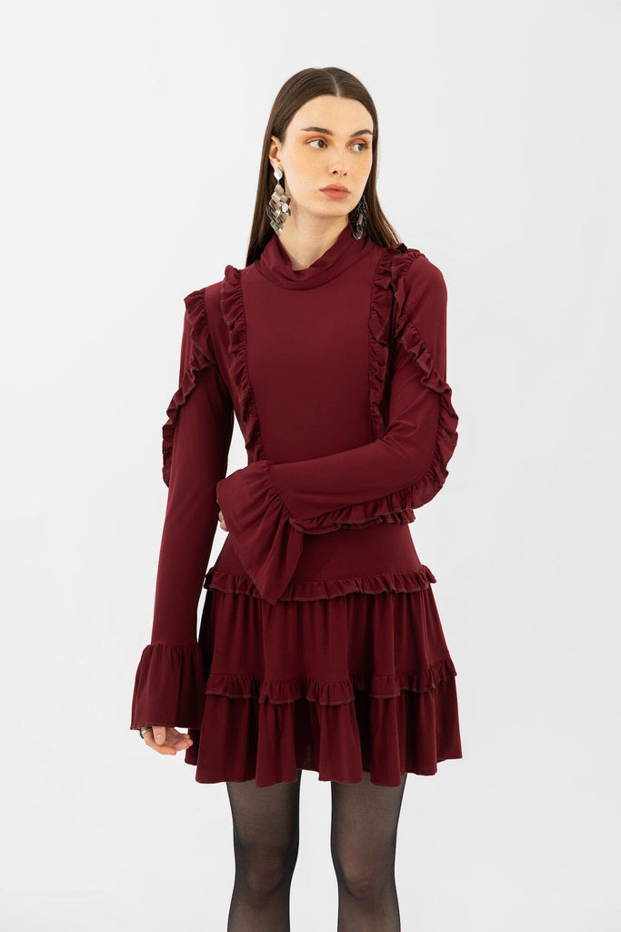 Burgundy Dress Dress mamzi 