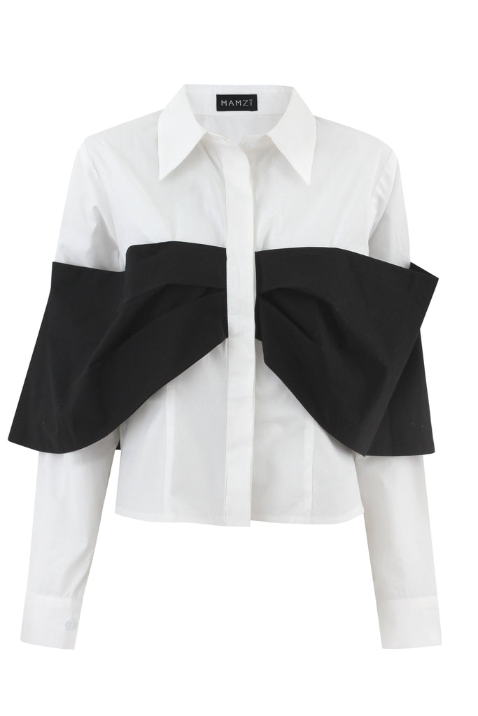 Draped Bow Shirt mamzi 