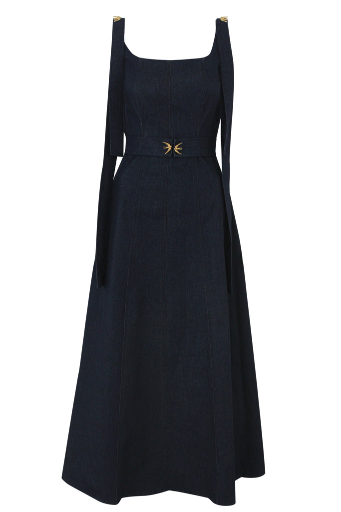 Hummingbird Buckle Denim Dress dress mamzi 