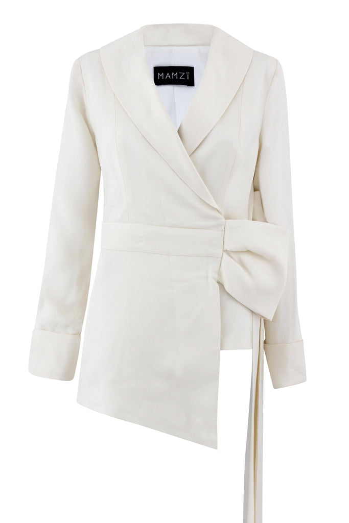 Linen Bow Blazer mamzi 