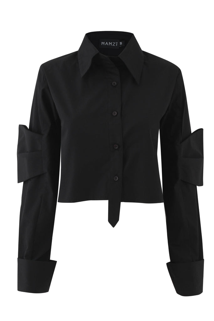 Cropped Half Bow Shirt mamzi 