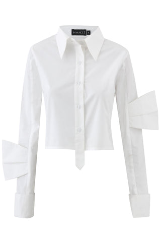 Cropped Half Bow Shirt