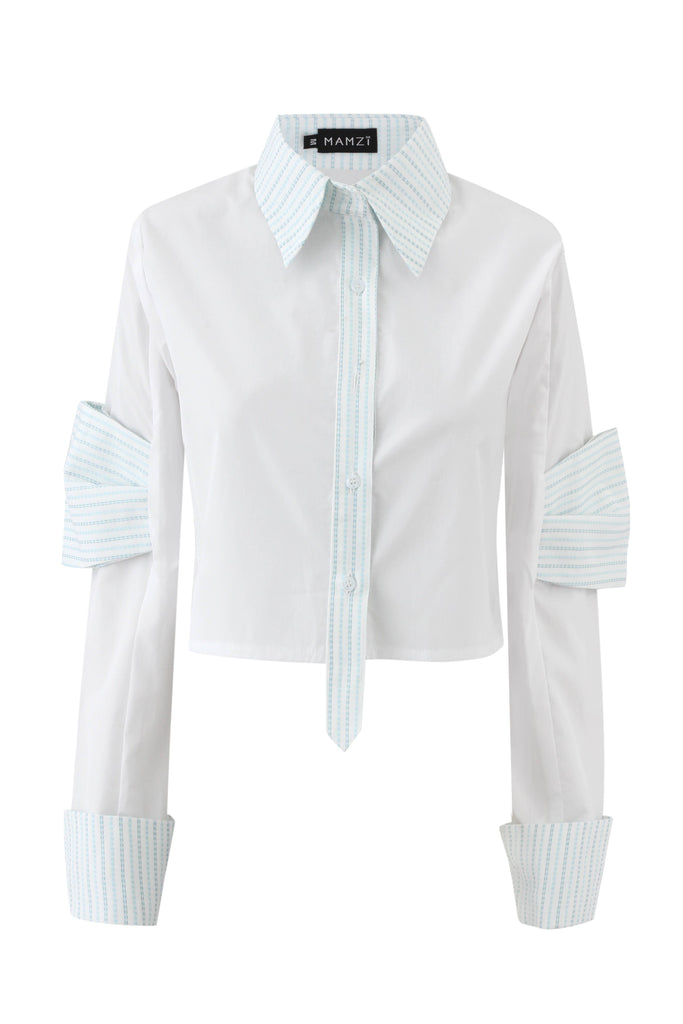 Cropped Half Bow Shirt mamzi 