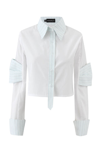 Cropped Half Bow Shirt