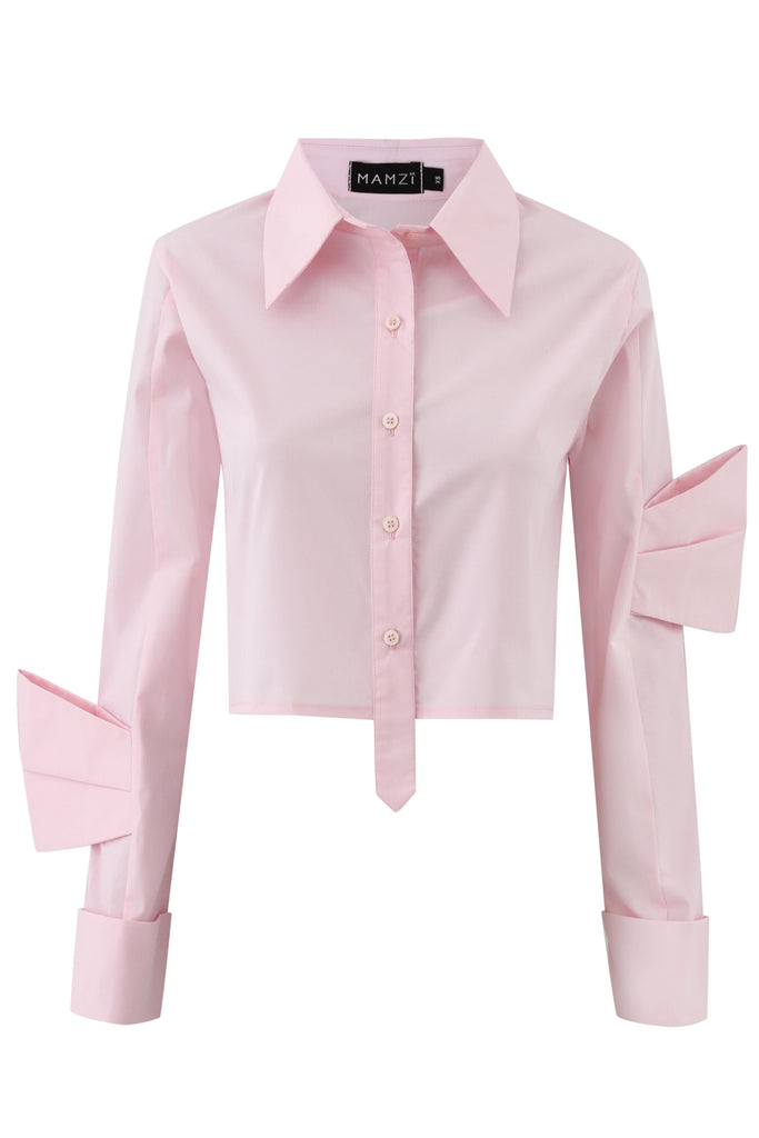 Cropped Half Bow Shirt mamzi 