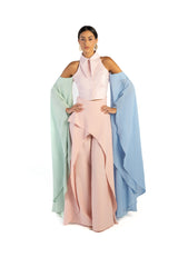 Multi color Winged Cutout Top