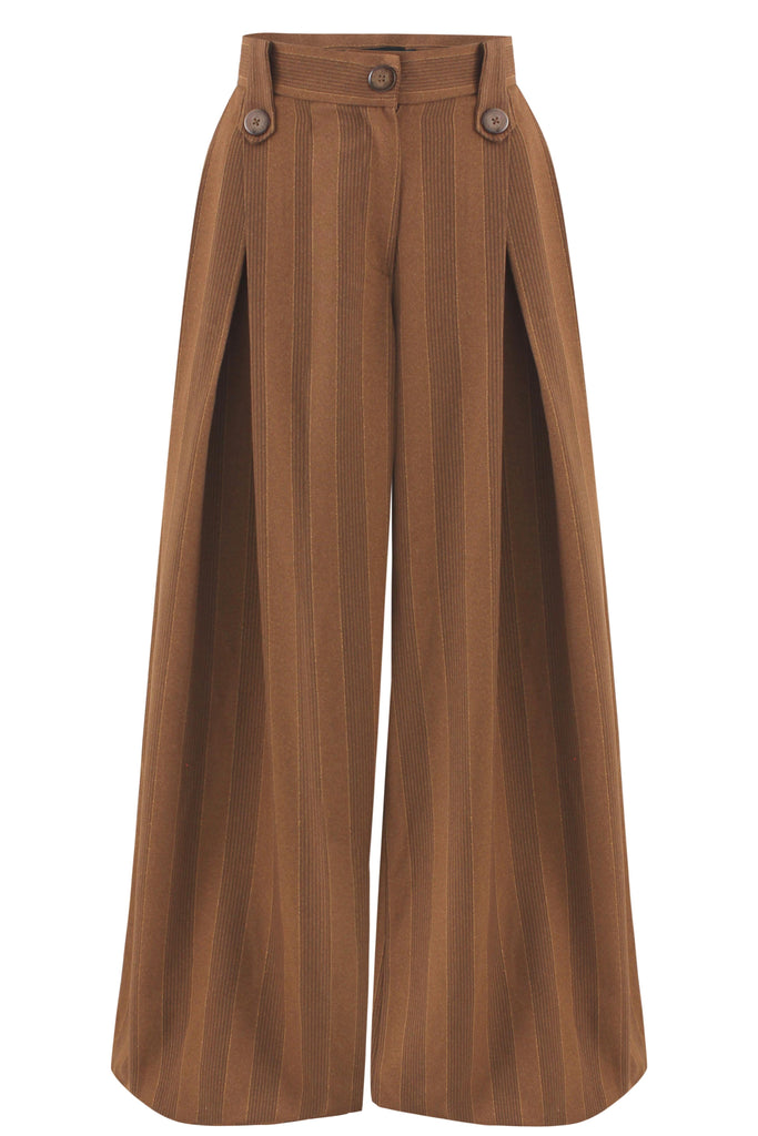 wide stripes brown pants mamzi 