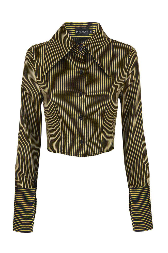 Striped Shirt Top mamzi XS Yellow & Black 