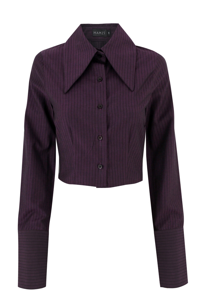 Striped Shirt Top mamzi XS Purple & Black 