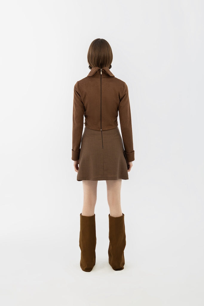 Draped Collar Top Top mamzi 