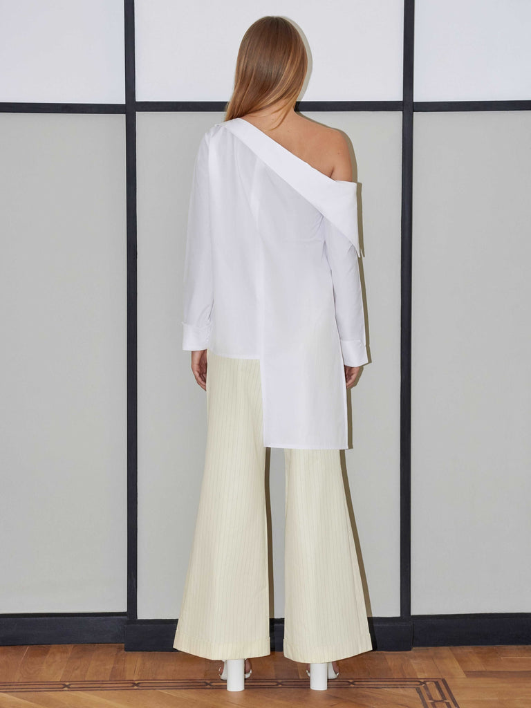 Collar Off-Shoulder Shirt Shirt MAMZI 