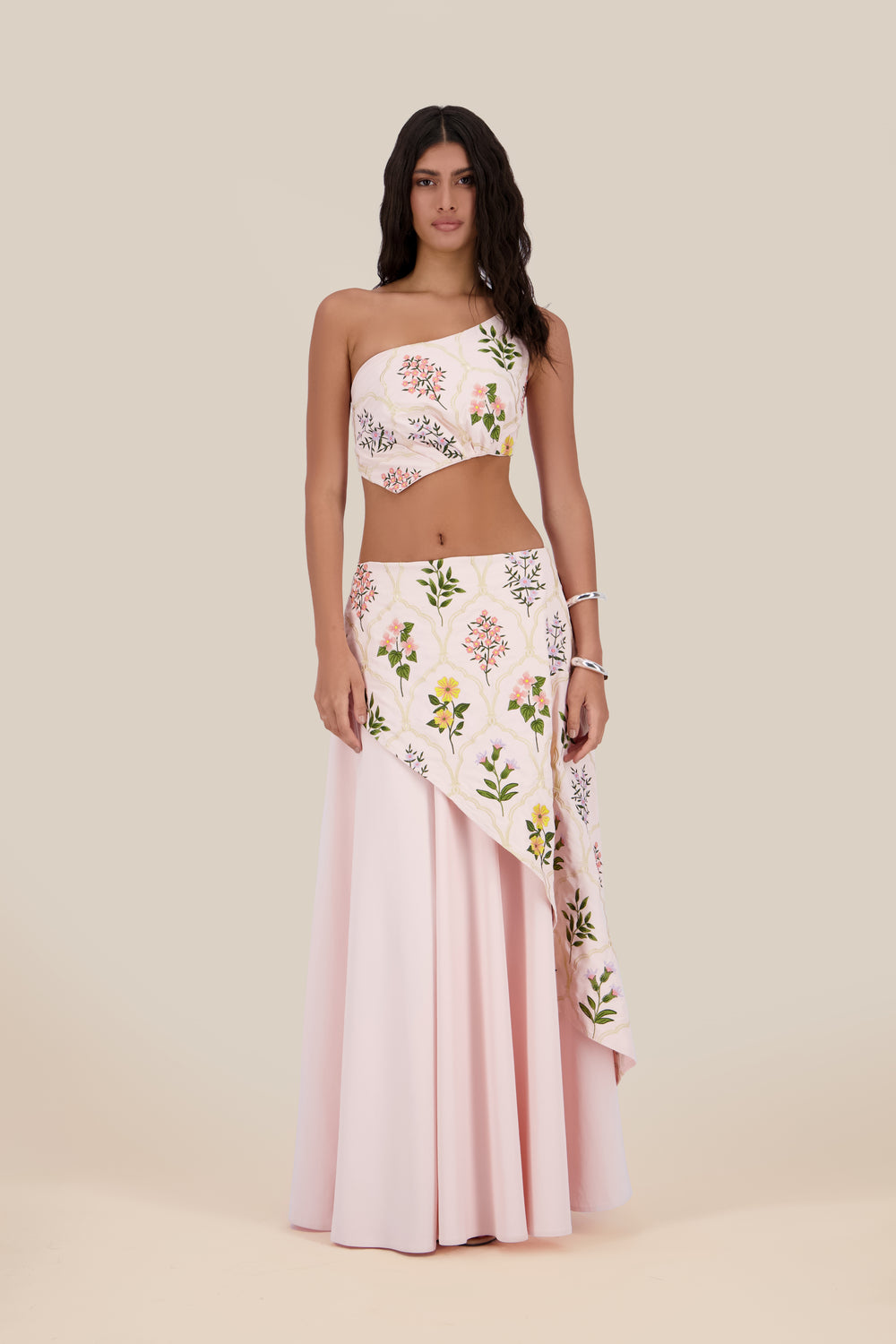 Blossom Cascade One-Shoulder Top