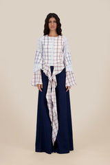 Checked Ruffle Top