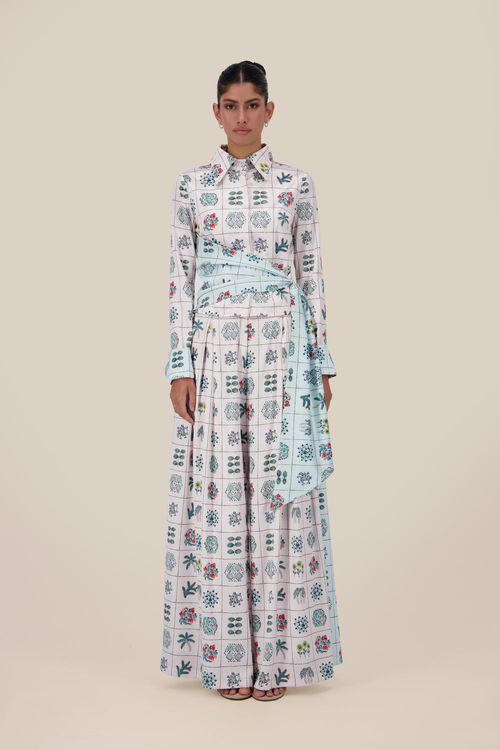 Mosaic Wide-Leg Pants