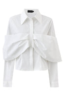 Draped Bow Shirt - mamzi