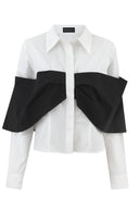 Draped Bow Shirt - mamzi