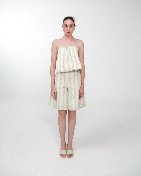 Embroidered Striped Shorts - mamzi