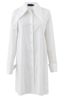 Shirt Dress with Oversized Collar - mamzi