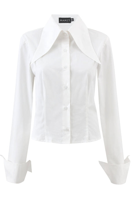 Shirt with Oversized Collar - mamzi