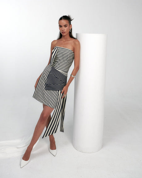 Striped Bow Skirt - mamzi