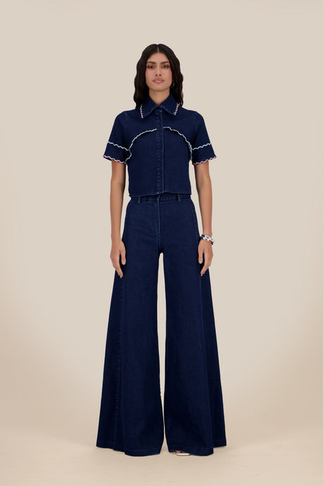 Wadi Wide Denim Pants - mamzi