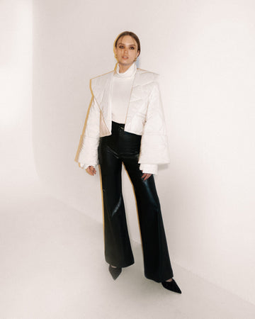 Leather Flared Pants Pants mamzi 