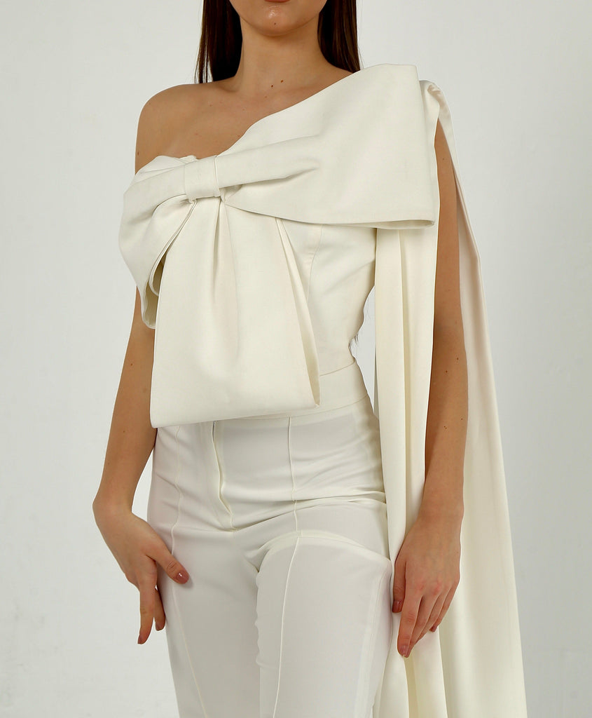 One Shoulder Bow Corset Top MAMZI 