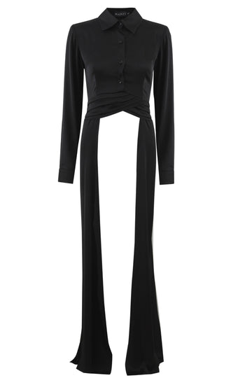 Long Sides Silk Top Top MAMZI Xsmall black 