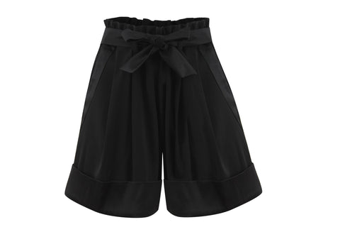 Crepe high rise shorts