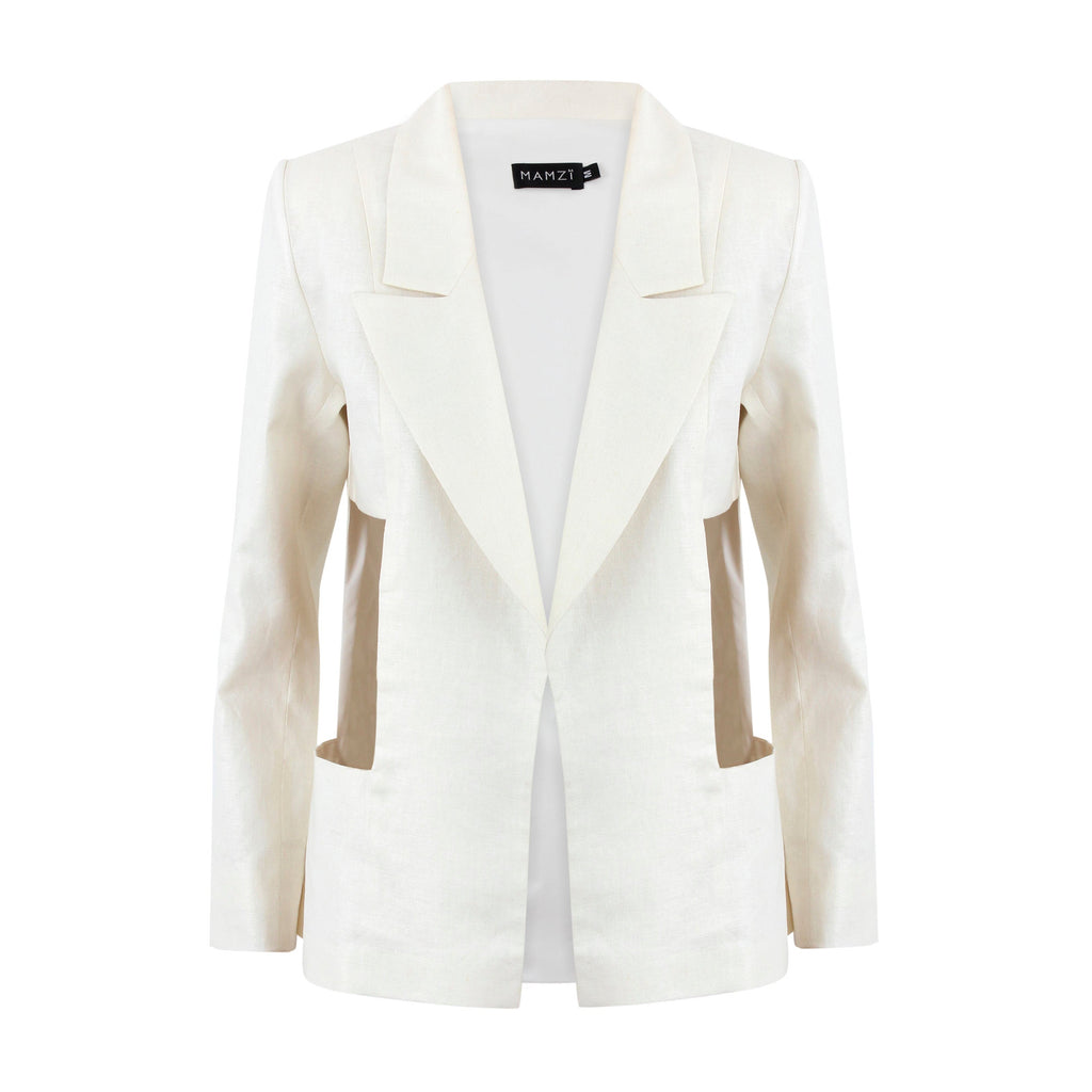 Cutout Linen blazer Jacket MAMZI Small Off-white 