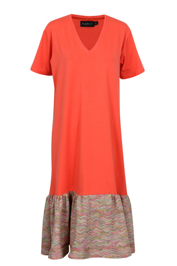 Hues T-Shirt Dress Dress MAMZI X Small Orange 