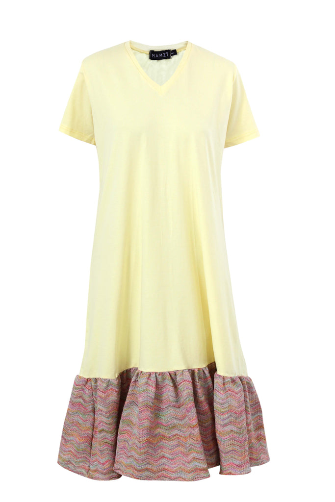 Hues T-Shirt Dress Dress MAMZI Small Yellow 