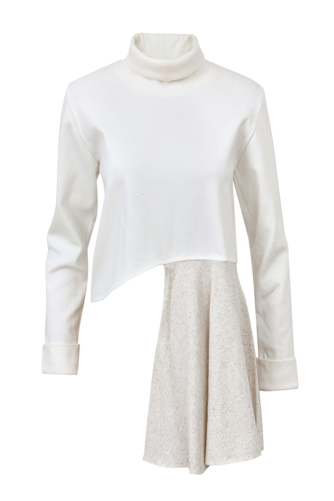 Low Side Turtleneck Top Top MAMZI Small White 