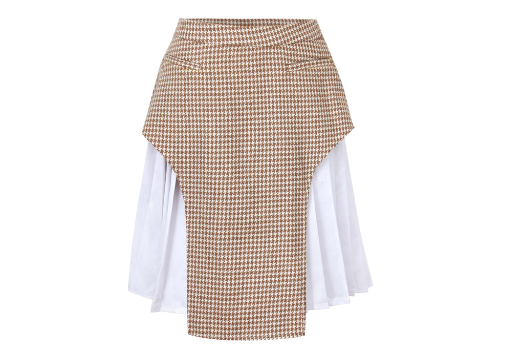 Stirrup Leather Skirt Skirt MAMZI Small Beige 