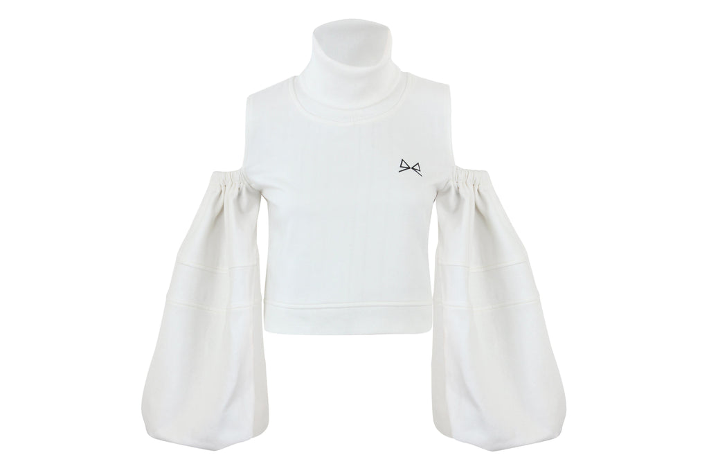 Signature Cold Cut Sweatshirt Top MAMZI M/L White 
