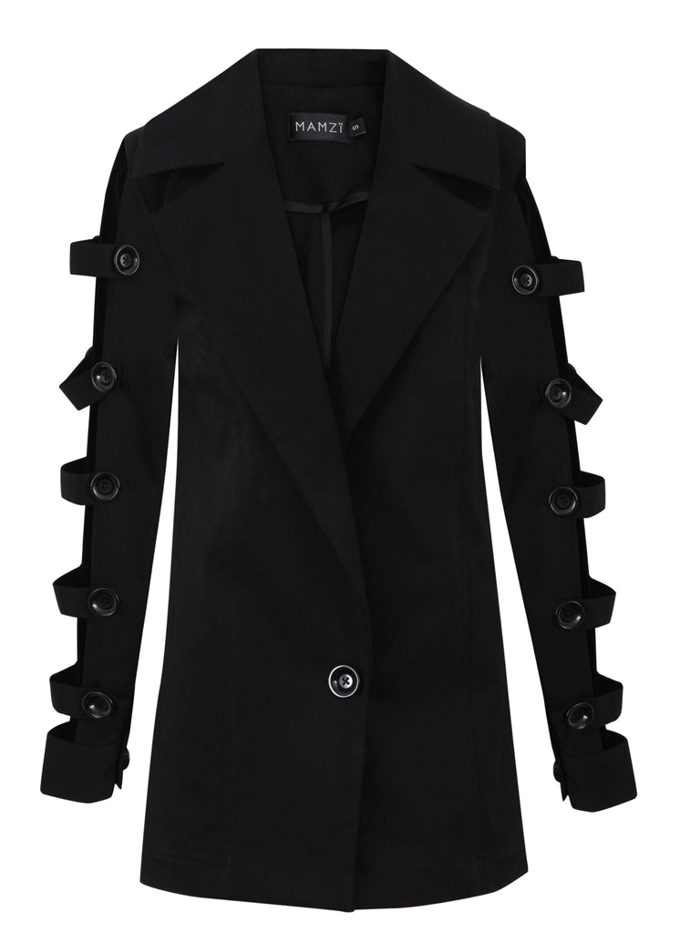 Straps-Sleeves Blazer Jacket MAMZI X Small Black 