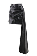 Drape leather skirt - mamzi