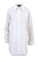 Plain Long Poplin Shirt - mamzi